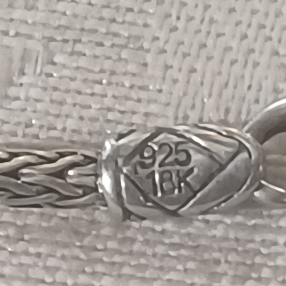 John Hardy Jaisalmer Onyx and Pearl 3 Strand Drop Necklace, SS & 18k - Picture 9 of 14